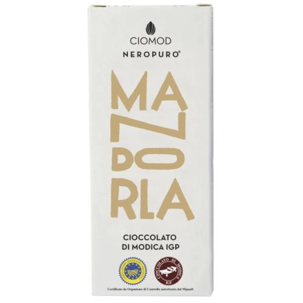 Modica Chocolate IGP – Pure Black Line 50% Cacao with Sicilian Almonds