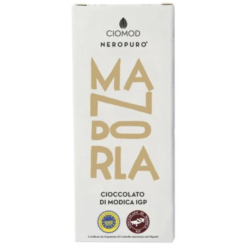 Modica Chocolate IGP – Pure Black Line 50% Cacao with Sicilian Almonds